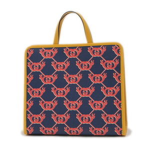 Gucci GG Supreme Tote Bag Navy Blue Yellow